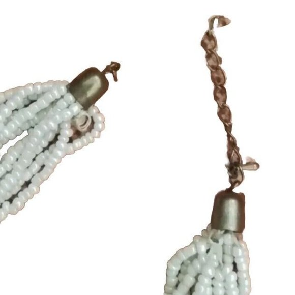 Aquawoman Turquoise Gold And White And Porcupine Beaded Necklaces VintageJ22 - Picture 2 of 4